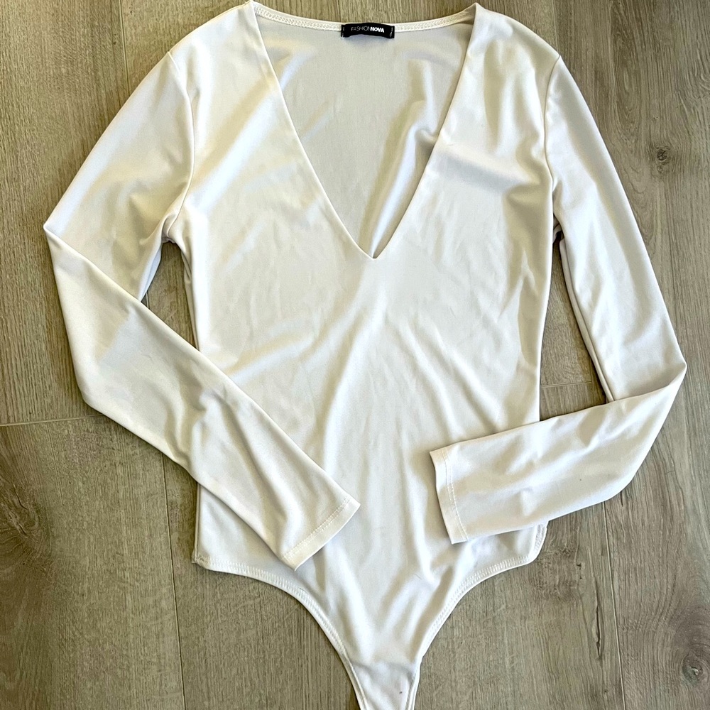 White Fashion Nova Bodysuit